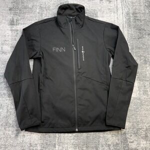 Sail Racing Jacket Mens Large Black Softshell Full Zip Windbreaker Boating Race